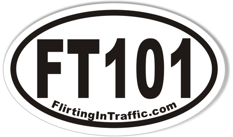 FT101 FlirtingInTraffic.com Custom Euro Oval Stickers