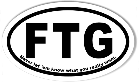 FTG 3x5" Custom Oval Bumper Stickers