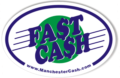 FAST CASH Manchester Euro Oval Stickers
