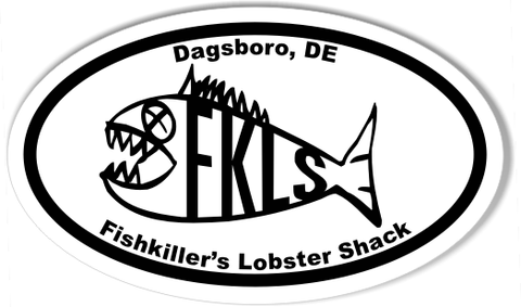 Fishkiller's Lobster Shack 3x5 Inch Custom Oval Bumper Stickers