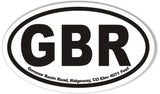 GBR Govenor Basin Road, Ridgeway, CO  Oval Bumper Stickers