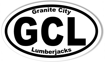 GCL Granite City Lumberjacks Oval Stickers 3x5"
