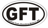 GFT Gunflint Trail, Boundary Waters, MN Oval Sticker