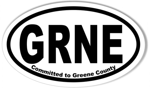 GRNE Committed to Greene County Oval Bumper Stickers