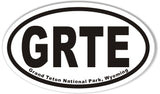 GRTE Grand Teton National Park, Wyoming Oval Sticker
