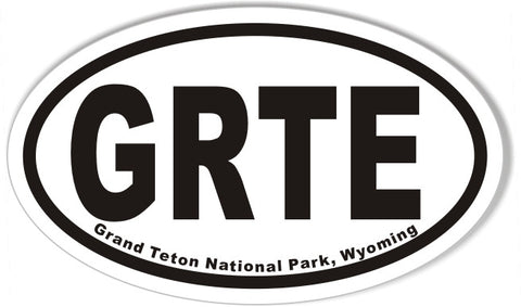 GRTE Grand Teton National Park, Wyoming Oval Sticker