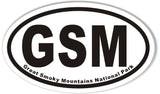 GSM Great Smoky Mountains National Park Oval Sticker