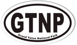GTNP Grand Teton National Park Oval Bumper Stickers