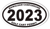 GOLF CART PERMIT 2023 Custom Oval Bumper Stickers