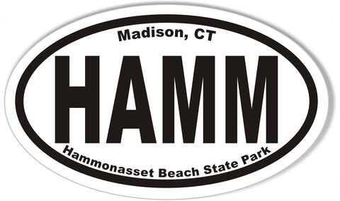 HAMM Hammonasset Beach State Park Oval Bumper Stickers