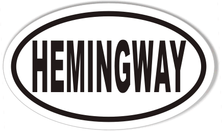 HEMINGWAY Euro Oval Bumper Stickers