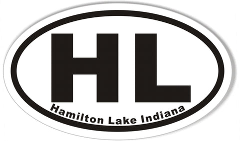 HL Hamilton Lake Indiana Oval Bumper Stickers