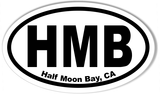 HMB Half Moon Bay Oval Bumper Stickers