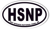 HSNP HOT SPRINGS NATIONAL PARK Oval Stickers