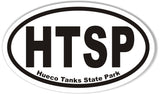 HTSP Hueco Tanks State Park Oval Bumper Sticker