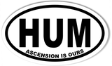 HUM 3x5 Inch Custom Oval Bumper Stickers