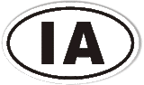 IA Iowa Oval Sticker