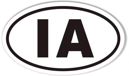 IA Iowa Oval Sticker