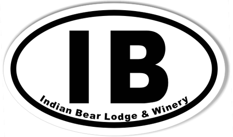 IB Indian Bear Lodge & Winery Custom Oval Bumper Stickers