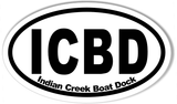 ICBD Indian Creek Boat Dock Oval Stickers