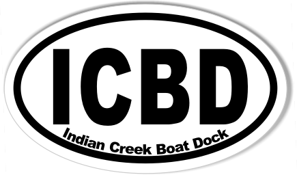 ICBD Indian Creek Boat Dock Oval Stickers