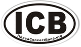 ICB IthacaConcertBand.org Oval Bumper Stickers