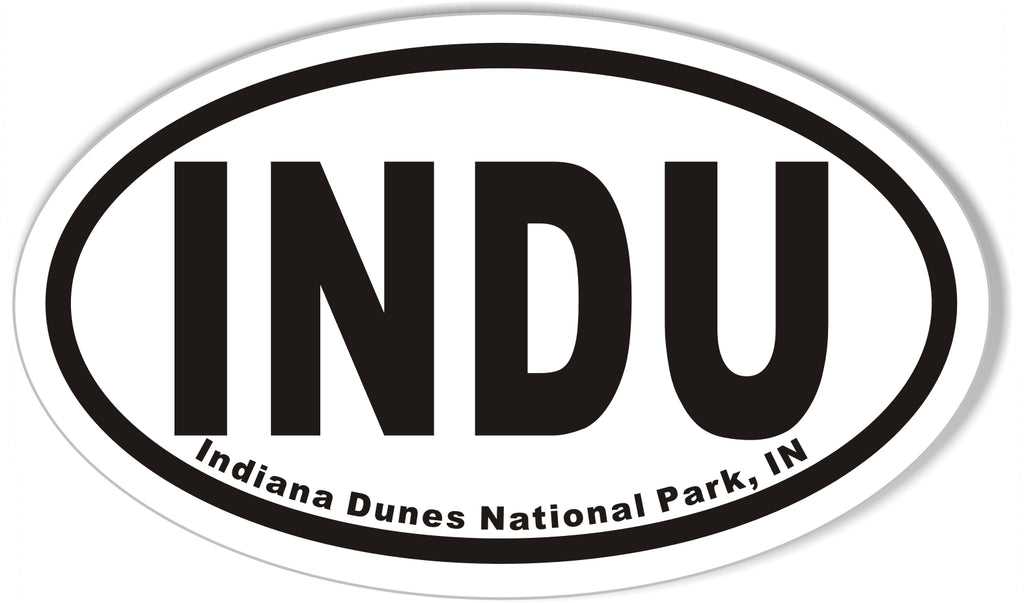 INDU Indiana Dunes National Park, IN Oval Bumper Stickers – StickerCafe.com
