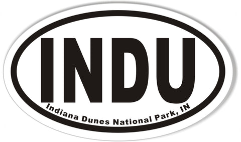 INDU Indiana Dunes National Park, IN Oval Bumper Stickers