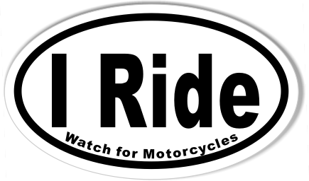 I Ride Watch for Motorcycles Euro Oval Stickers