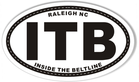 ITB INSIDE THE BELTLINE Oval Bumper Stickers