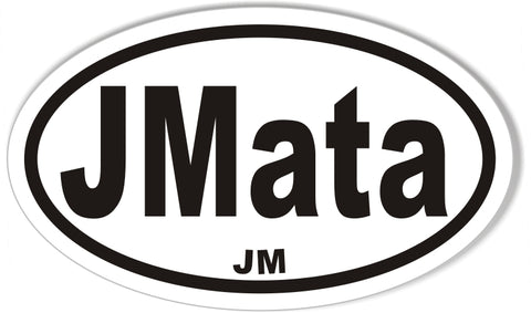 JMata Custom Oval Bumper Stickers