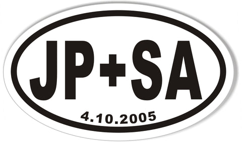 JP+SA Oval Bumper Sticker