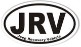 JRV Jeep Recovery Vehicle Oval Bumper Stickers