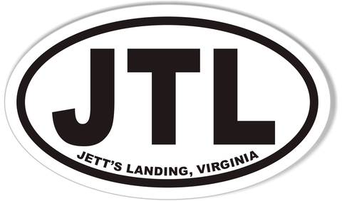 JTL JETT'S LANDING, VIRGINIA Oval Bumper Stickers