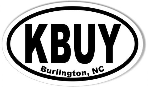 KBUY Burlington, NC Oval Bumper Stickers