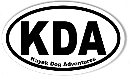 KDA Kayak Dog Adventures Euro Oval Bumper Stickers