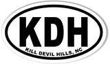 KDH KILL DEVIL HILLS, NC Euro Oval Sticker
