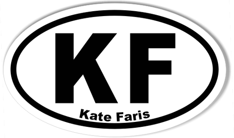 KF Kate Faris 3x5 Inch Custom Oval Bumper Stickers