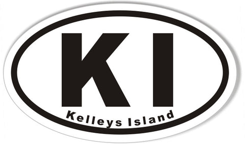 KI Kelleys Island Euro Oval Bumper Stickers