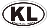 KL Koontz Lake, Indiana Oval Bumper Stickers