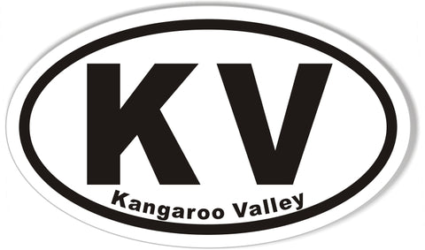 KV Kangaroo Valley Oval Stickers 3x5"