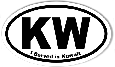 KW I Served In Kuwait Oval Bumper Sticker