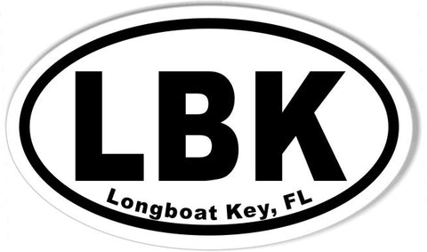 LBK Longboat Key Oval Bumper Stickers