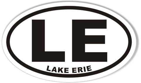 LE LAKE ERIE Oval Bumper Stickers
