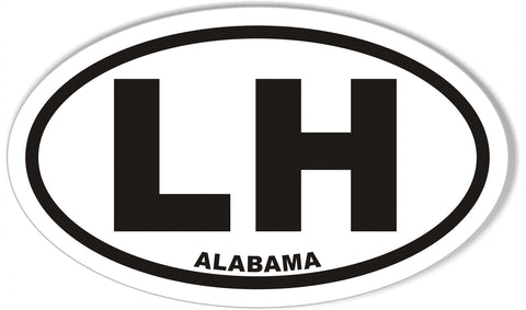 LH ALABAMA Oval Bumper Stickers