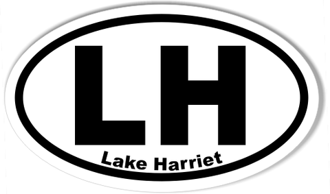 LH Lake Harriet Custom Oval Bumper Stickers