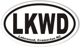 LKWD Lakewood, Cramerton NC Custom Oval Bumper Stickers