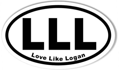 LLL Love Like Logan 3x5 Inch Custom Oval Bumper Stickers