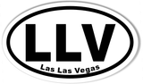 LLV Las Las Vegas Custom Euro Oval Bumper Stickers