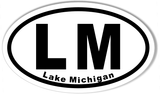 LM Lake Michigan Euro Oval Sticker